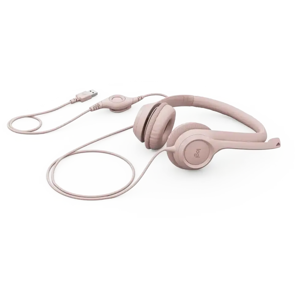 Casque Logitech H390 USB – Rose — vue 5 — Connecto.ma