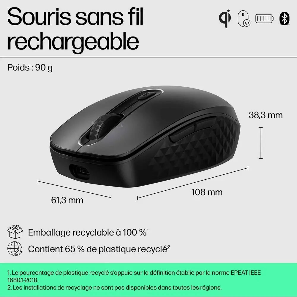 HP 690 Souris sans fil Bluetooth — vue 8 — Connecto.ma