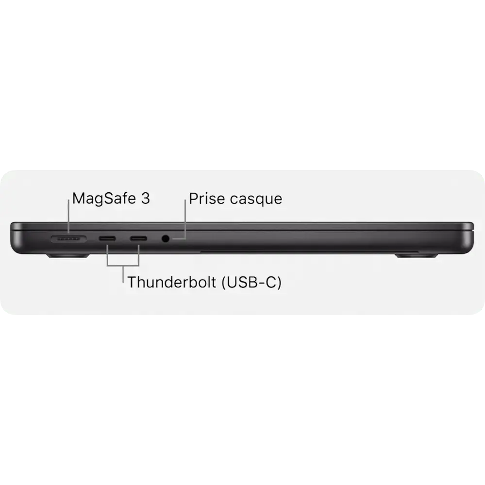 Apple MacBook Pro M4 14 pouces Black 16Go/512 Go — vue 3 — Connecto.ma