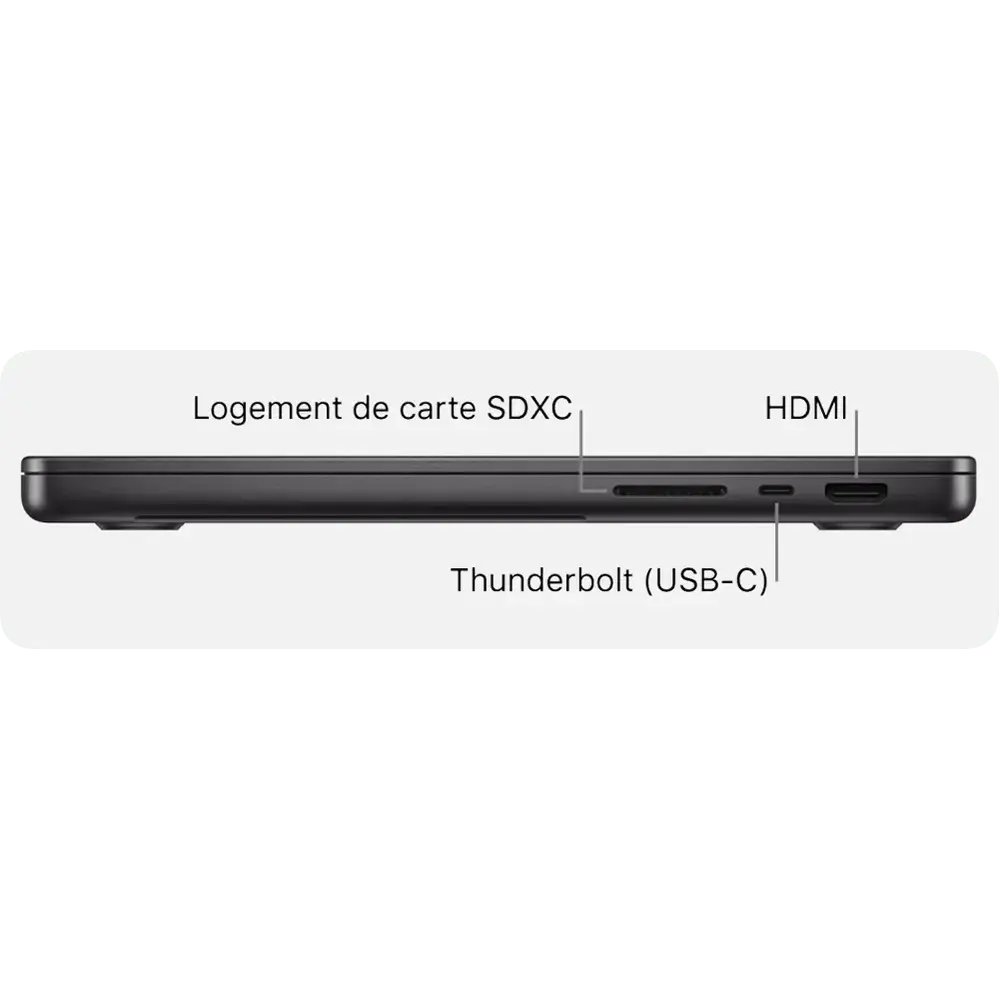 Apple MacBook Pro M4 14 pouces Black 16Go/512 Go — vue 4 — Connecto.ma