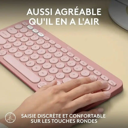 Logitech Pebble Keys 2 K380s Mini Clavier sans fil Bluetooth – Rose (920-011805) Connecto.ma