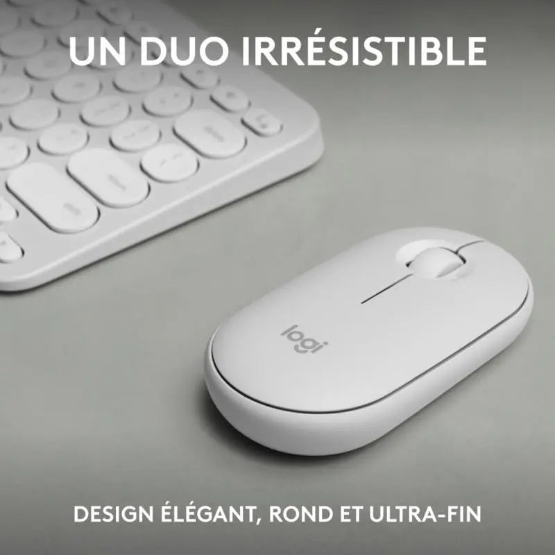 Logitech Pebble 2 Combo–Clavier Souris Sans Fil Bluetooth–Blanc — vue 2 — Connecto.ma
