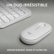 Logitech Pebble 2 Combo–Clavier Souris Sans Fil Bluetooth–Blanc — vue 2 — Connecto.ma