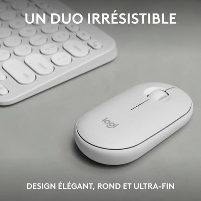 Logitech Pebble 2 Combo – Clavier Souris Sans Fil Bluetooth – Blanc (920-012210) Connecto.ma