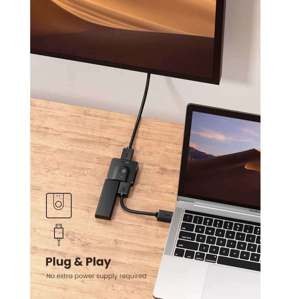 Commutateur HDMI UGREEN – 1 entrée, 2 sorties (50966) Connecto.ma