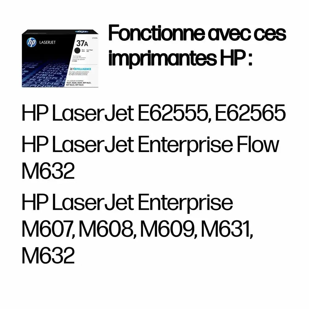 HP 37A Noir – Toner HP LaserJet d’origine — vue 2 — Connecto.ma