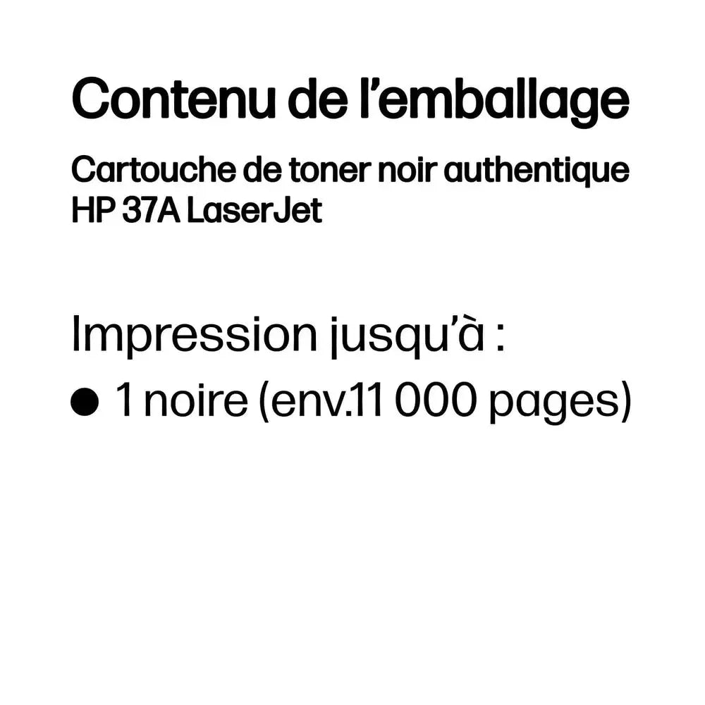 HP 37A Noir – Toner HP LaserJet d’origine — vue 3 — Connecto.ma
