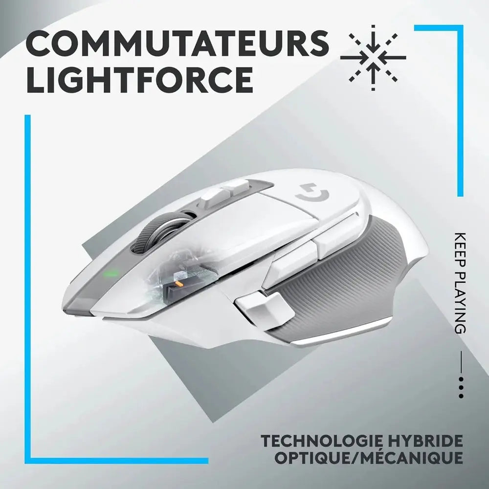Souris Gamer Sans Fil Logitech G502 X lightspeed–Blanc — vue 5 — Connecto.ma