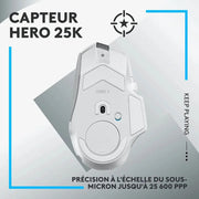 Souris Gamer Sans Fil Logitech G502 X lightspeed–Blanc — vue 3 — Connecto.ma