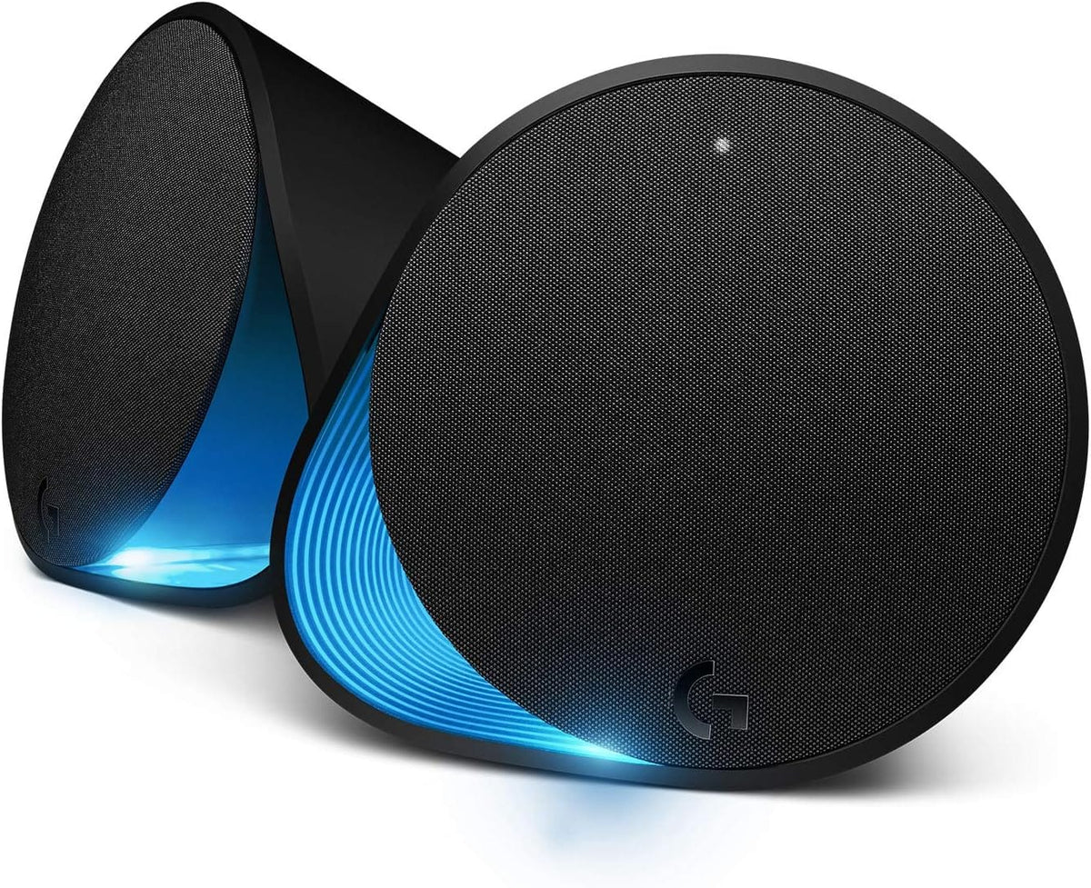Logitech G560 - les deux enceintes satellites éclairage RGB bleu - Connecto.ma