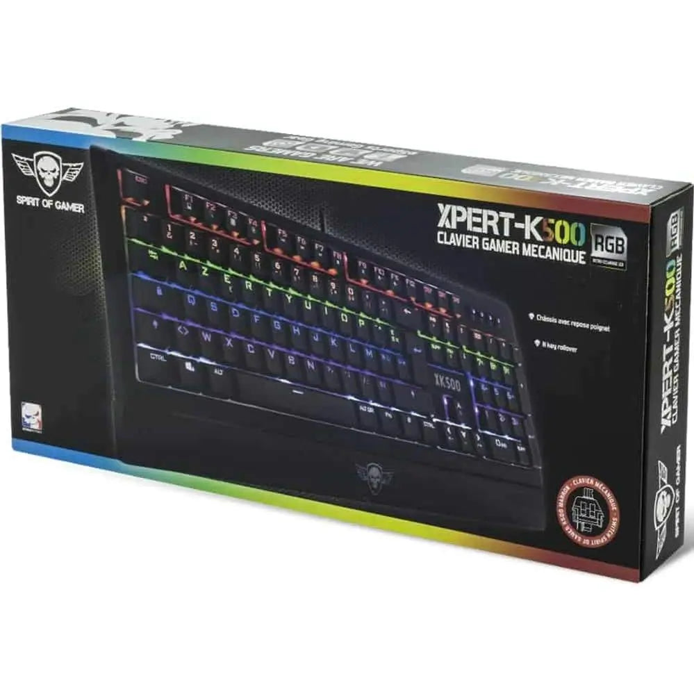 Clavier avec fil Gamer Spirit of Gamer Xpert-K500 – Mécanique RGB — vue 3 — Connecto.ma