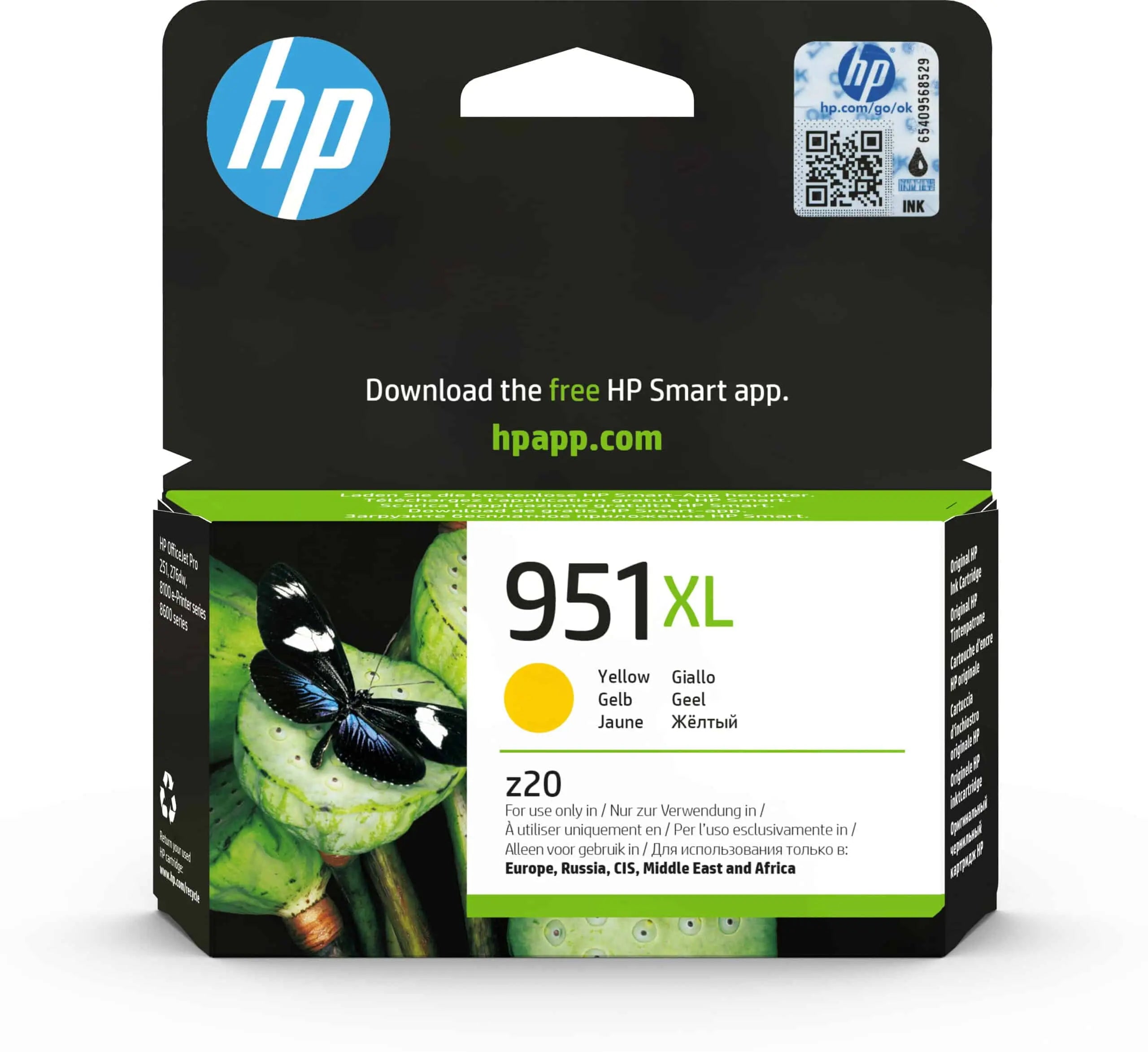 HP 951XL Jaune – Cartouche d’encre grande capacité HP d’origine (CN048AE) Connecto.ma