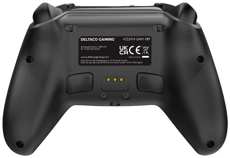 Manette Deltaco Gaming Pro RGB sans fil pour PS5 avec Joysticks Hall Effect