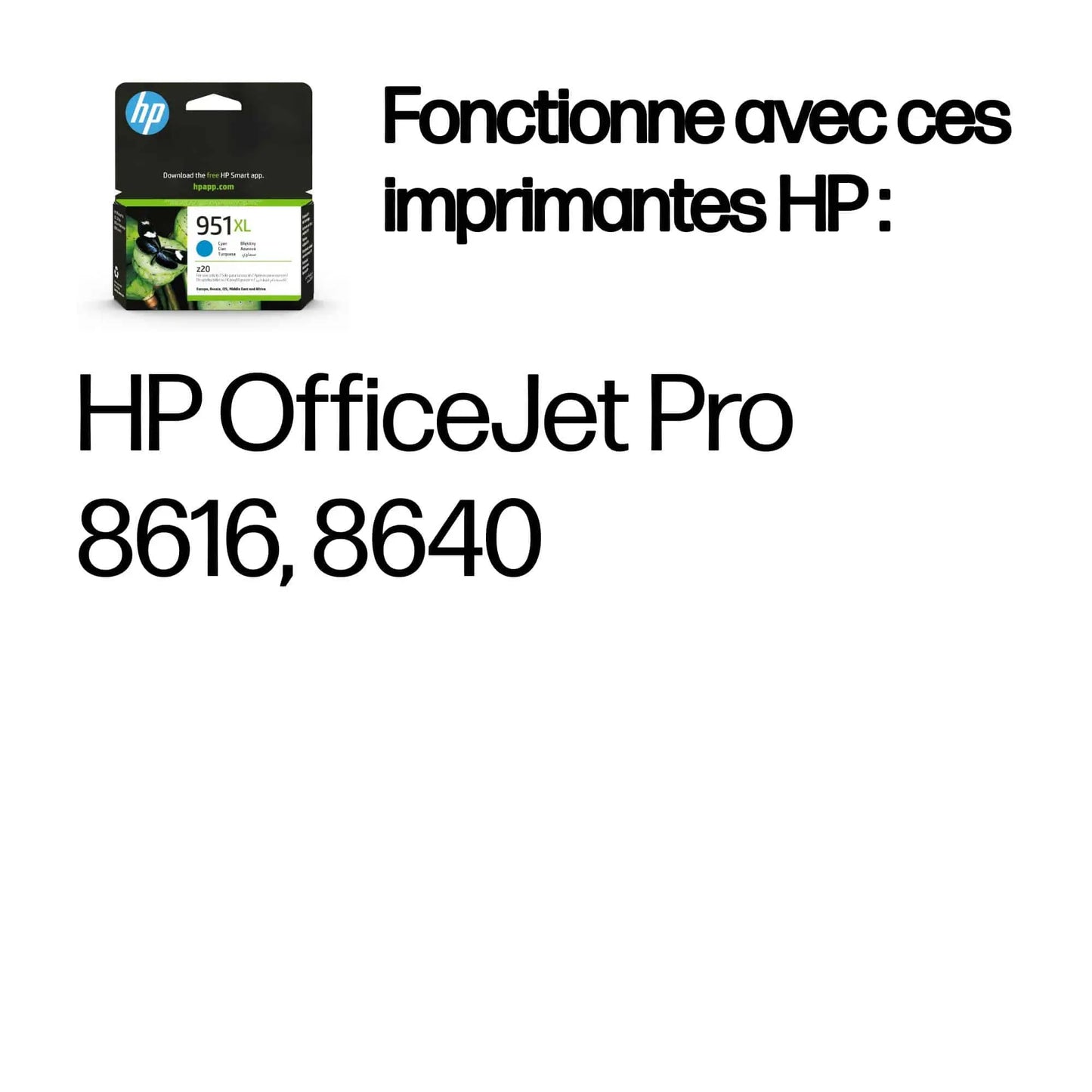HP 951XL Cyan – Cartouche d’encre grande capacité HP d’origine (CN046AE) Connecto.ma