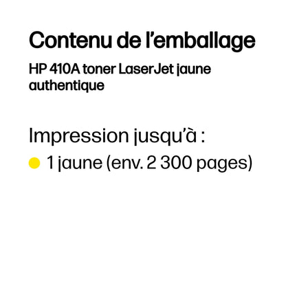 HP 410A Jaune – Toner HP LaserJet d’origine (CF412A) Connecto.ma