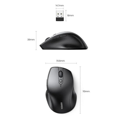 Souris sans fil Bluetooth Ugreen Silencieuse Ergonomique 2,4GHz (90395) UGREEN
