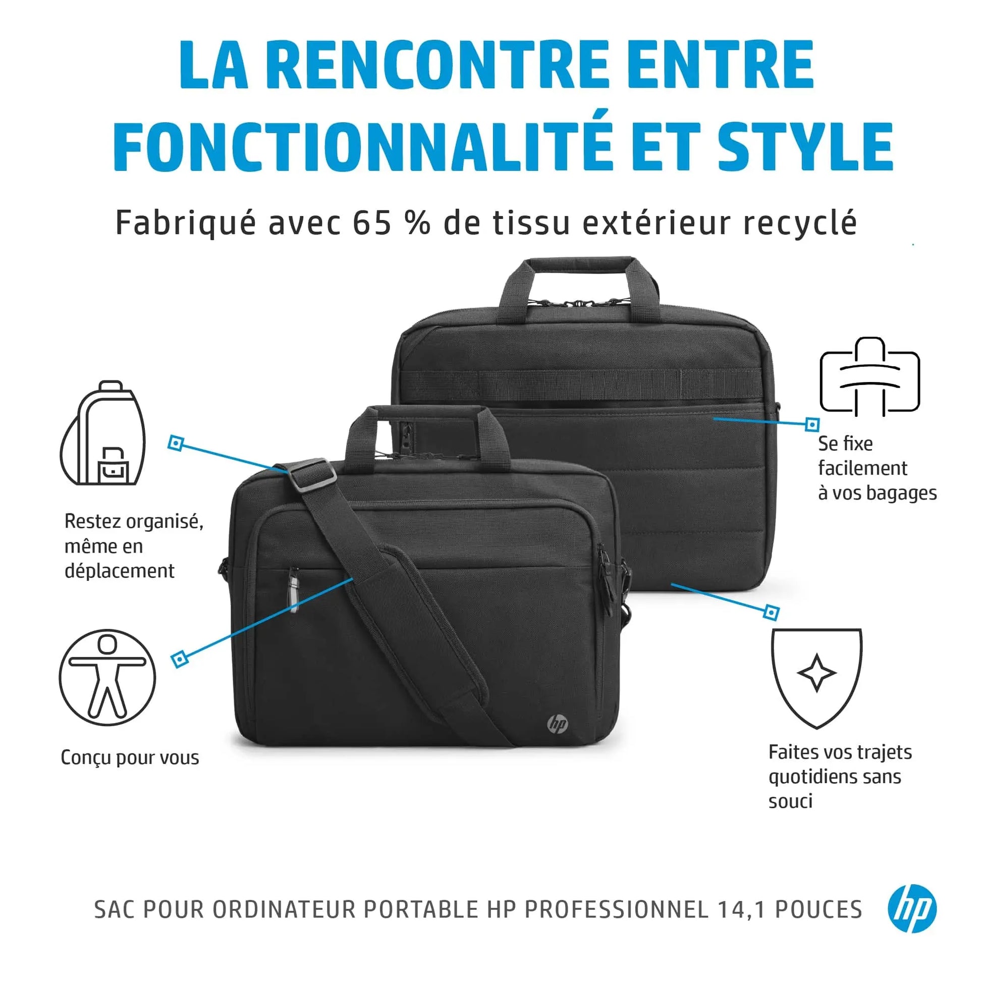 Sacoche Professionel HP 14.1  » pour ordinateur portable – Noir (500S8AA) Hewlett Packard