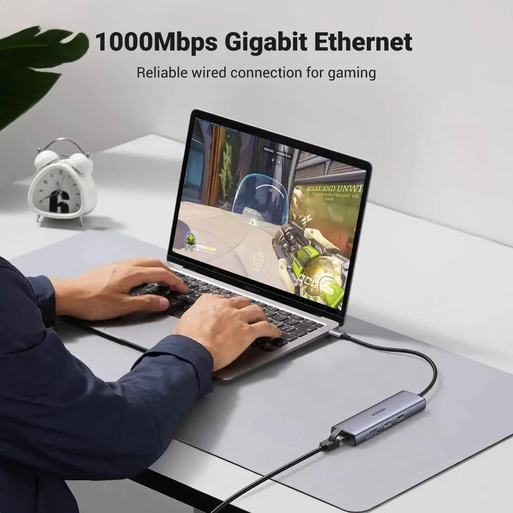 Ugreen USB-C Hub 7 en 1 avec HDMI 4K 60 Hz — vue 5 — Connecto.ma