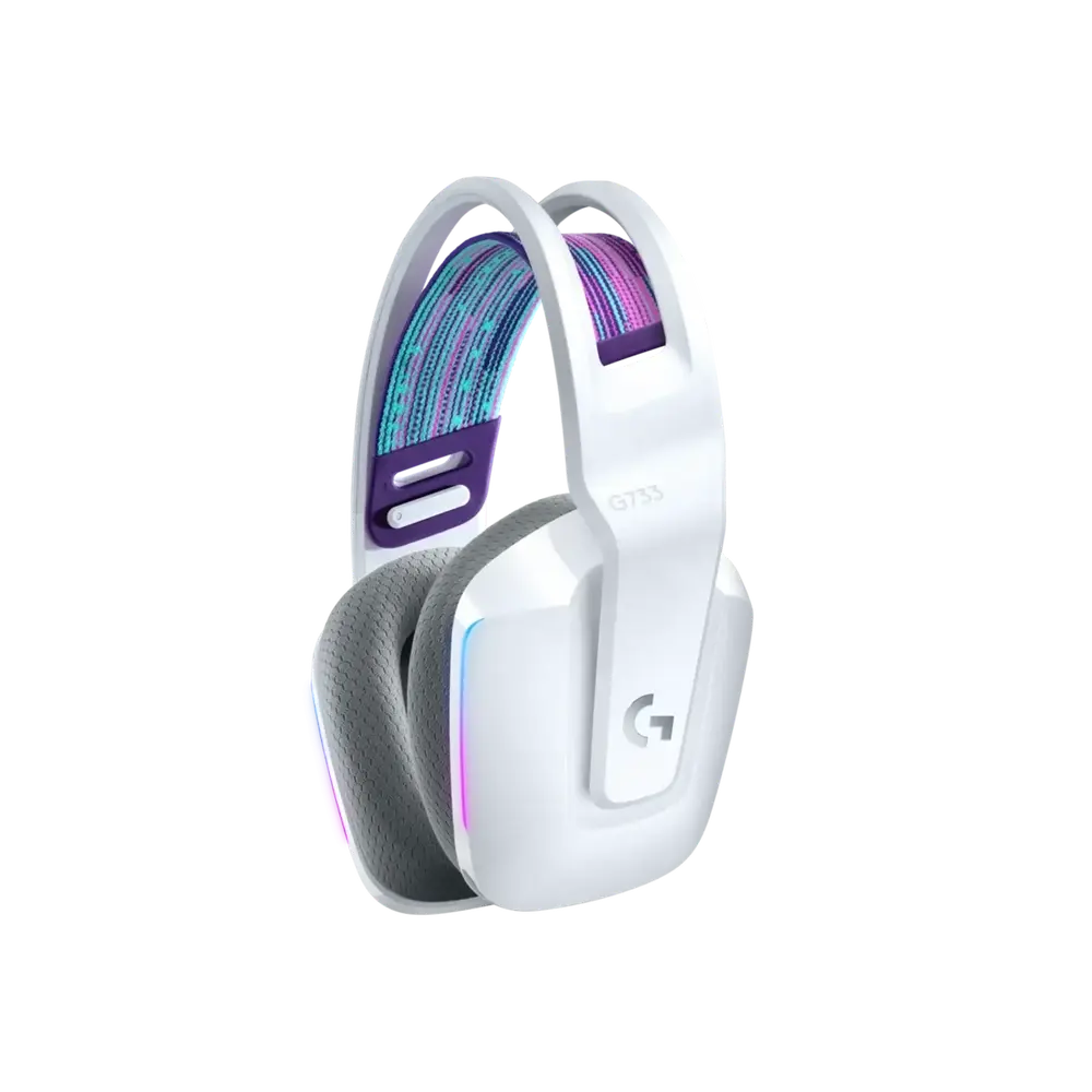Logitech G733 Lightspeed – Casque Gaming Sans Fil (Blanc) — vue 3 — Connecto.ma