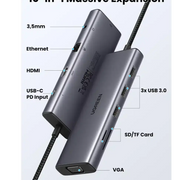 HUB UGREEN USB-C 10 EN 1 — vue 2 — Connecto.ma
