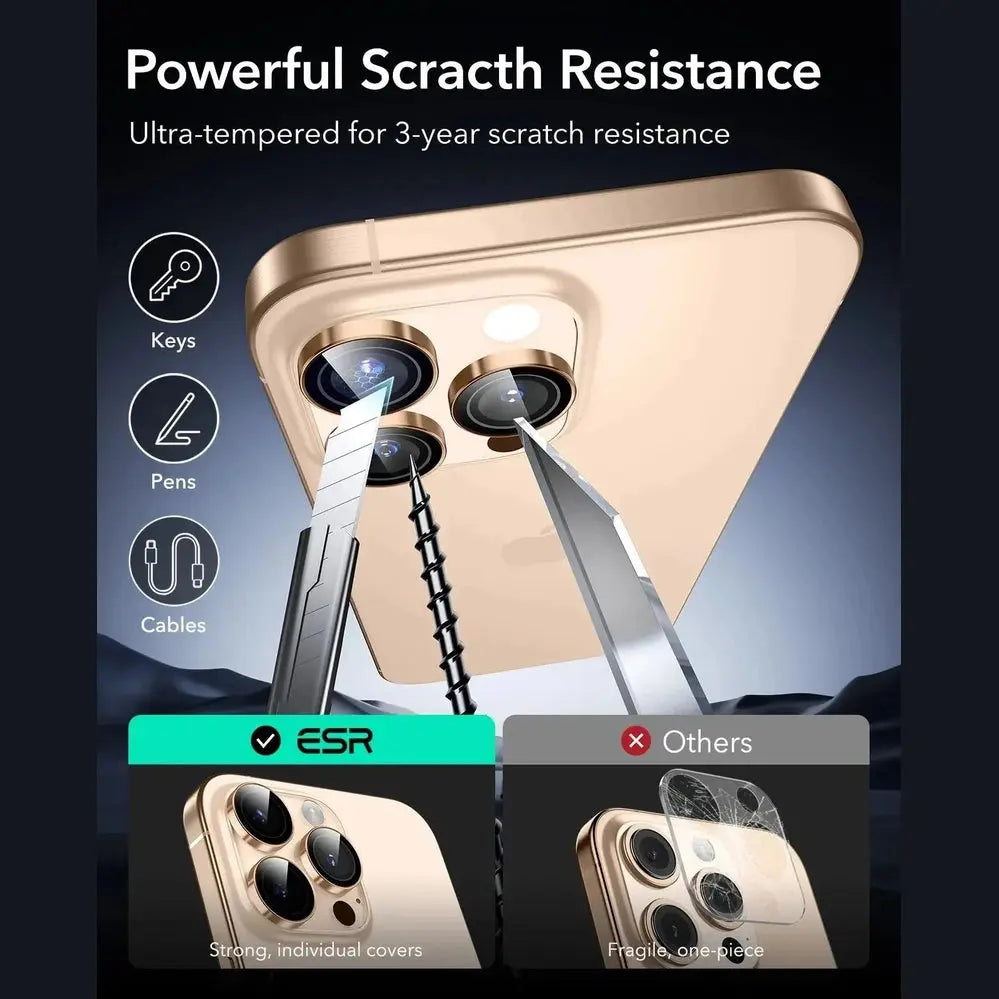 OKMUCH Protecteur d’Objectif d’Appareil Photo en Verre Trempé pour iPhone 16 Pro Max – Desert — vue 4 — Connecto.ma