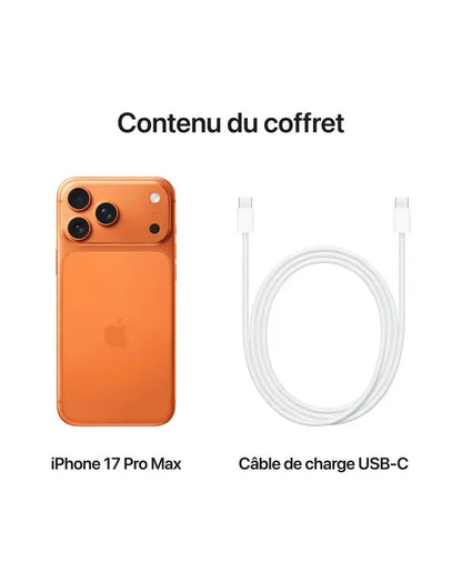 iPhone 17 Pro Max – Orange cosmique (256 Go) - Connecto.ma