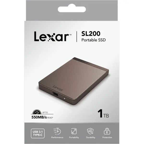 Disque Dur SSD Externe Lexar SL200 1To Portable (LSL200X001T-RNNNG) Connecto.ma
