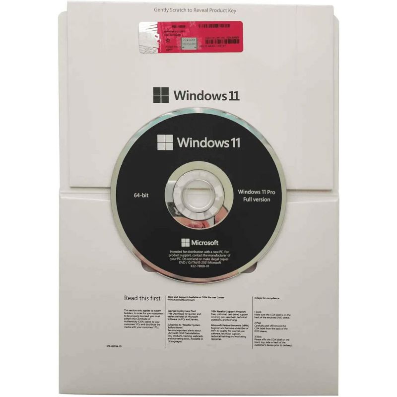 Microsoft Windows 11 Pro 64 bits Français OEM DVD – Licence PC FQC-10532