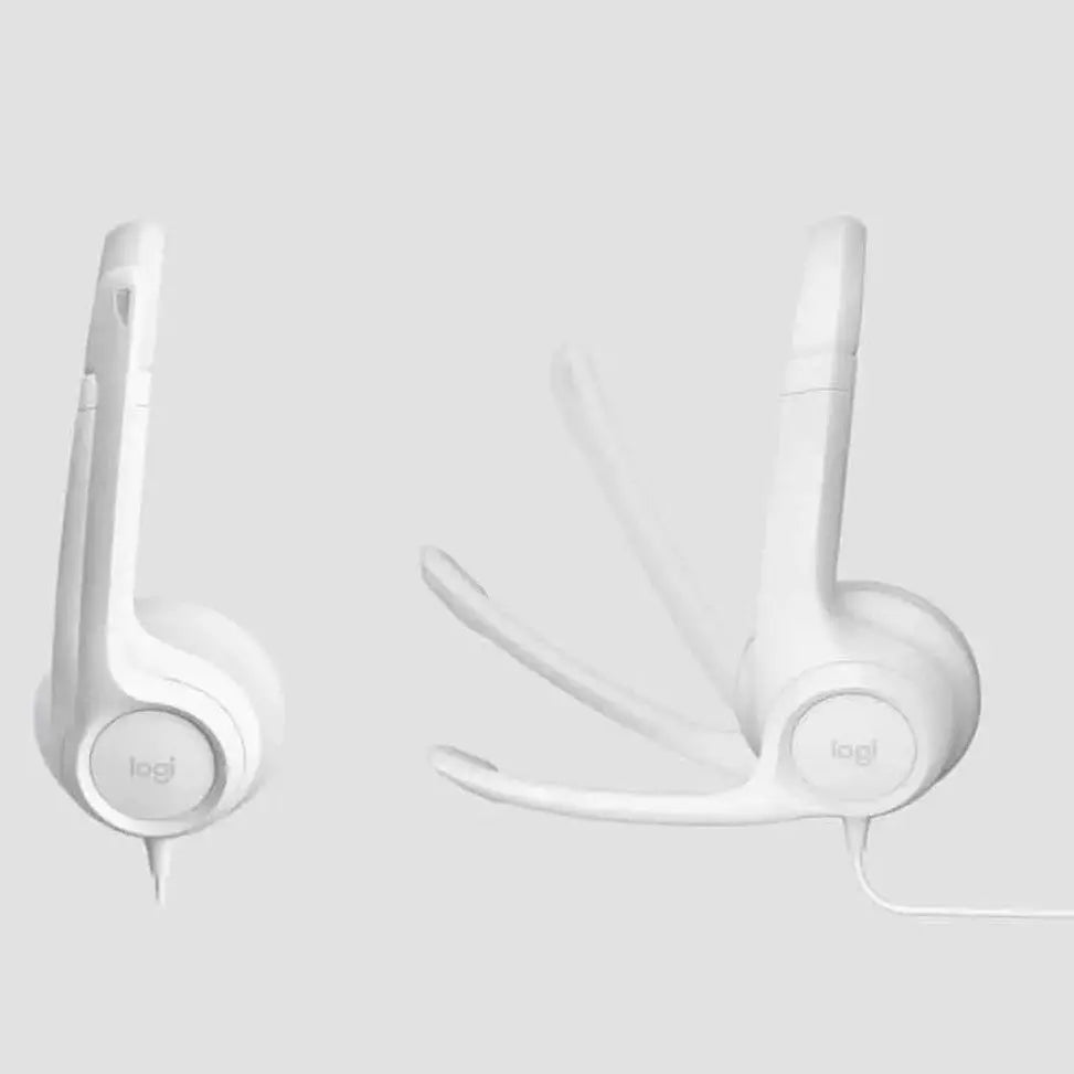 Logitech H390 avec microphone anti-parasite – USB Blanc — vue 8 — Connecto.ma