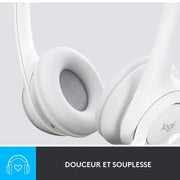 Logitech H390 avec microphone anti-parasite – USB Blanc — vue 3 — Connecto.ma
