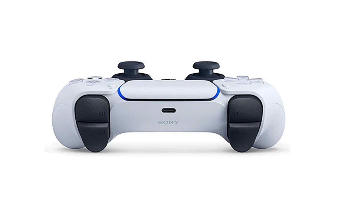 Manette Sony DualSense Blanc - vue de profil gâchettes adaptatives - Connecto.ma
