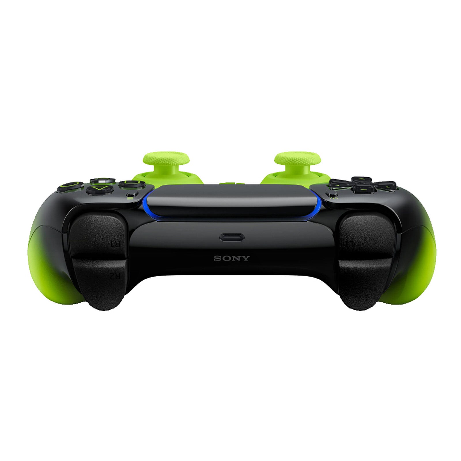 Sony DualSense Remix Green – Détail grip texturé et sticks asymétriques PS5