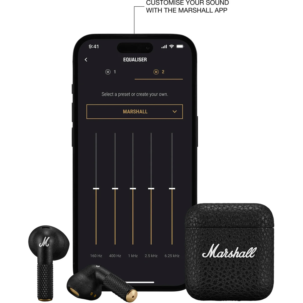 Écouteurs Bluetooth Marshall Minor IV Noir – True Wireless, 30 h d’autonomie