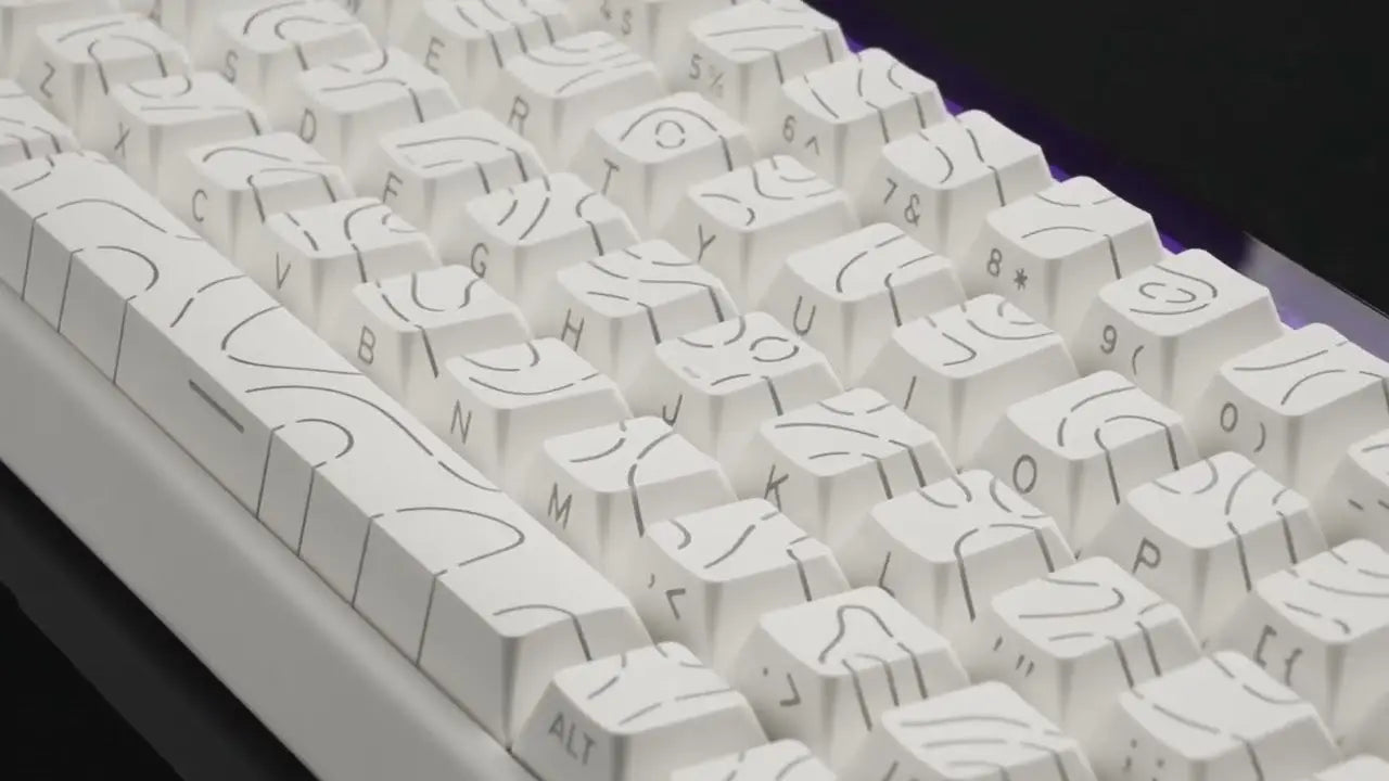 Keycaps Blancs pour Clavier – Compatibles RGB — vue 3 — Connecto.ma