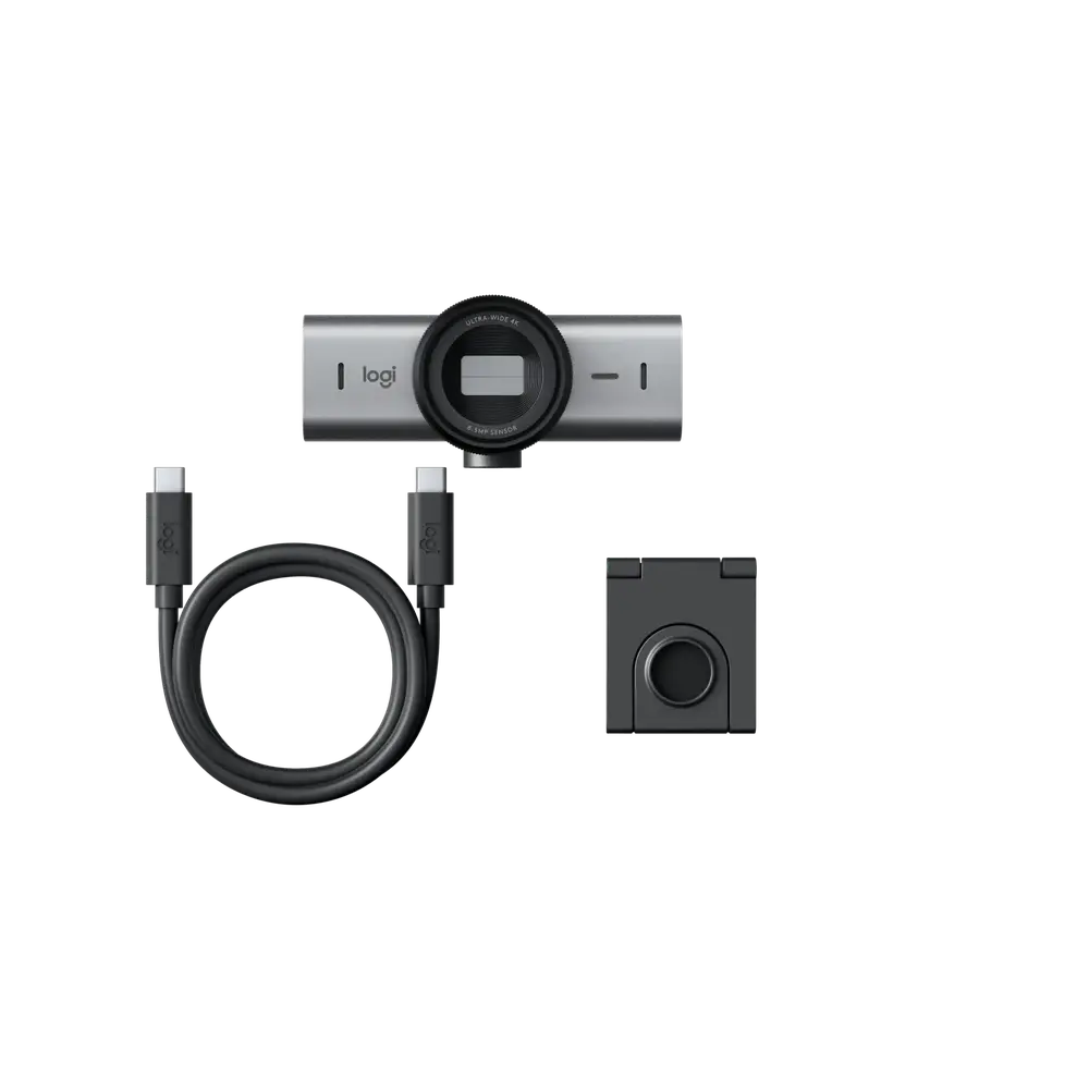 Logitech MX Brio 4K Ultra HD Webcam (Graphite) — vue 2 — Connecto.ma