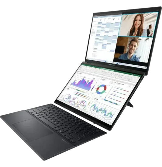ASUS Ordinateur Portable Zenbook Duo UX8406CA 14″ – U9 OLED – WQXGA – 32GO – 2TO SSD – W11H – double écran tactile et clavier détachable (90NB14X1-M003A0) Connecto.ma