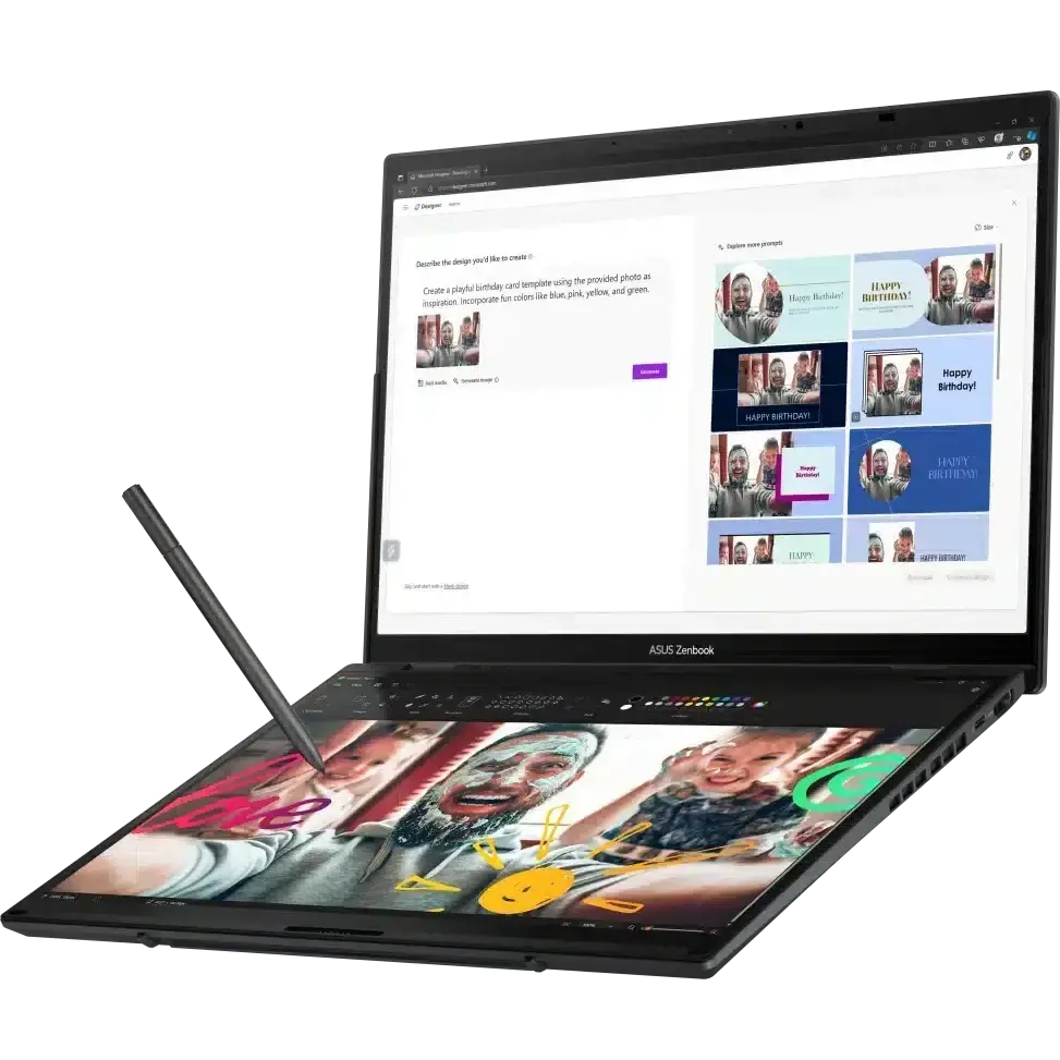 ASUS Zenbook Duo UX8406CA 14″ Ordinateur Portable – U9 OLED – WQXGA – 32GO – 2TO SSD – W11H – — vue 2 — Connecto.ma