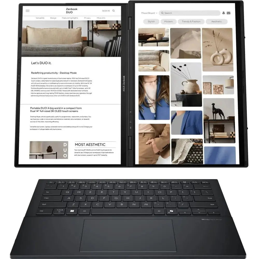 Asus Zenbook Duo UX8406CA Ordinateur portable – Ultra 9 — vue 2 — Connecto.ma