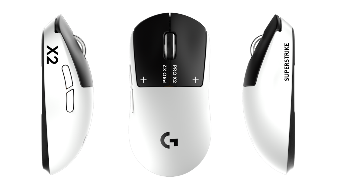 Logitech G PRO X2 SUPERSTRIKE souris gaming sans fil blanche vue de face — Connecto.ma Maroc