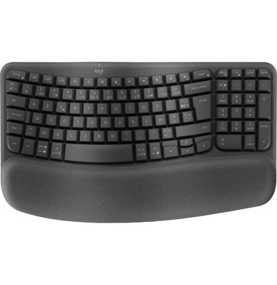 Logitech Wave Keys Clavier Sans Fil Bluetooth Ergonomic Graphite 920 012286 — Logitech au Maroc | Connecto.ma