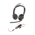 Micro Casque Poly Blackwire 5220 Stereo Usb C Connexion 35 Mm Adaptateur Usb C A 8X231Aa