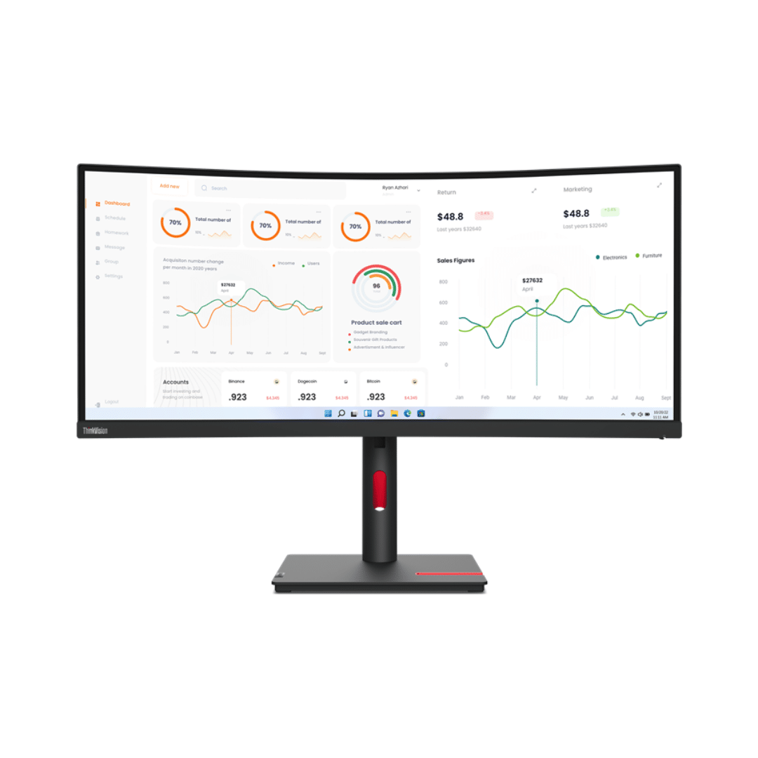 Lenovo Ecran Incurve Thinkvision T34W 30 34 Qhd 63D4Gat1Eu — Lenovo au Maroc | Connecto.ma
