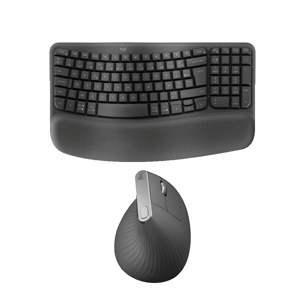 Ensemble Logitech Ergonomique Clavier Wave Keys Souris Mx Vertical — Logitech au Maroc | Connecto.ma