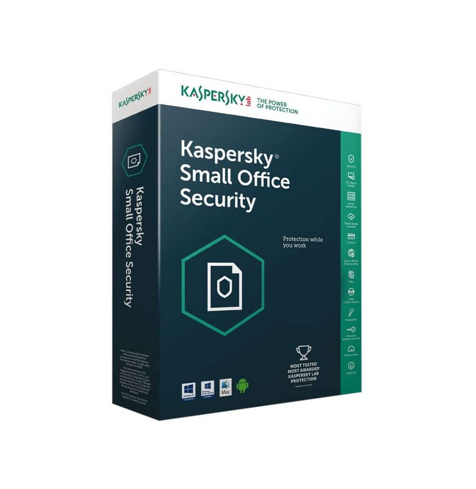 Kaspersky Small Office Security 80 1 Serveur 10 Postes Kl45418Bkfs 20Mwca — Connecto au Maroc | Connecto.ma