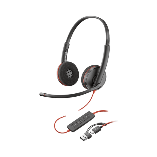 Micro Casque Poly Blackwire 3220 Stereo Usb C Adaptateur Usb C A 8X228Aa — Connecto au Maroc | Connecto.ma