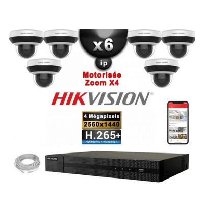 Hikvision Kit Video Surveillance Pro Ip 6X Cameras Poe Domes Motorisee Ir 20M 4Mp Enregistreur Nvr 8 Canaux H265 2000 Go Irjbf4Hxc1Is — Hikvision au Maroc | Connecto.ma