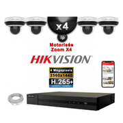 Hikvision Kit Video Surveillance Pro Ip 4X Cameras Poe Domes Motorisee Ir 20M 4Mp Enregistreur Nvr 4 Canaux H265 2000 Go Irfvab5S5Bis — Hikvision au Maroc | Connecto.ma