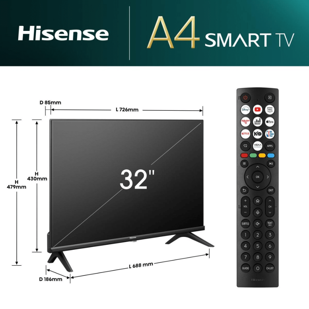 Hisense Televiseur 32 Smart Tv Hd 60 Hz 32A4N — Connecto au Maroc | Connecto.ma