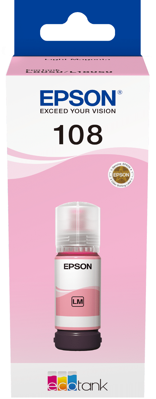 Epson108 Rouge Clair Bouteille Dencre Ecotank Dorigine C13T09C64A — Epson au Maroc | Connecto.ma