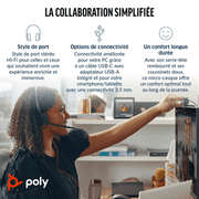 Micro Casque Poly Blackwire 3325 Stereo Usb C Connexion 35 Mm Adaptateur Usb C A 8X221Aa — Connecto au Maroc | Connecto.ma